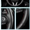 Housses de volant anti-dérapant en daim noir en Fiber de carbone cuir voiture tresse couverture pour Veloster 2023 I30 2023-2023 Elantra