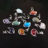 YOWOST Cute Swan Shape Animal Pendant Oval Natural Stone Necklace Amethyst Pink Quartz Crystal Party Fashion Jewelry for Women Girls BN511