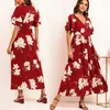 Casual Dresses Summer Bali Holiday Dress Vintage Elegant Red Beach Print Medium Long Party Women Brazil Frocks