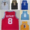 2003 Retro 8 Basketball Jersey Jaune Violet Rouge Hommes Cousu Mesh Respirant Porter Hommes # 8 Maillots 1996 1997