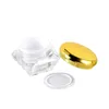 Packaging Bottle Round Gold Screw Lid Empty Diamond Clear Acrylic Cream Jars Skincare Eye BB Cream Boxes Cosmetic Sample Pots 5g 10g 15g 20g 30g