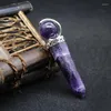 Anhänger-Halsketten, Heilpunkt, natürlicher Edelstein, Anhänger, Reiki-Amulett, schwarzer Obsidian, lila Kristall, rosa Quarz, Heimdekoration, Feng Shui