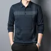 Men's Polos Youth Men's Lapel Long Sleeved T-Shirt Spring And Autumn Loose Casual POLO Shirt