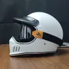 スケートヘルメットヴィンテージカフェレーサーフルフェイスモーターサイクルヘルメットレトロカスコデモトドット承認済みカパセテジェットヘルムモーターバイク230104