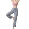Yoga kıyafeti nefes alabilen elastik çizim, gevşek alevlendi geniş bacak cepleri 5 renk tasarımcısı lu dans stüdyosu egzersiz kıyafetleri eşofmanlar spor joggers kadınlar için
