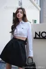 Bloups Women Shirts Designer Nova escova de dentes letra tridimensional Camisa curta Slim College Style Top V2pn