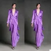 Purple Mother Of The Bride Pants Suits Women Custom Made Loose Pants Evening Party Formal Birthday Work Wear 2 Pieces