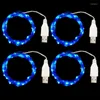 Strings 4PCS USB Wróżka Srebrna Filigree LED LED Light