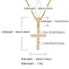 펜던트 목걸이 마이크로 포장 CZ 석재 블링 아웃 크로스 펜던트 목걸이 남성 힙합 랩퍼 보석 금색