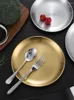 Plates 304 Stainless Steel Table Plastic Plate Sets Tableware Service Tray Dinner Set Bar Kitchen Accessories