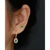 Dangle Oorbellen 925 Sterling Zilveren Oorbel Geometrie Emerald Zirkoon Hart Ster Parel Hanger Drop Persoonlijkheid Retro Trend Vrouwen Oor Jood