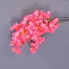 Декоративные цветы 1 М дерево вишневого цвета 4 вилка сакура филиал искусственный шелк свадебный фон стены букет 100 шт./Лот