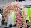 Flores decorativas Flor de cerezo falsa Rama de flor Begonia Sakura Tallo de árbol 138 cm de largo para eventos Fiesta de bodas Artificial