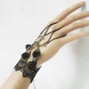 Link Bracelets Charms Gothic For Woman Sexy Black Lace Rose Flower Chains Leaf Bracelet Charm Wristbands Jewelry Adjustable Chain