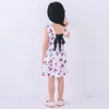 Sukienki dla dziewczynek letnie sukienki bez rękawów Dzieci nadrukuj Bow Backless Costume Costume Baby Ubrania urodziny Dzieci A468