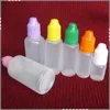 Bottiglia di plastica da 5 ml 10 ml 15 ml 20 ml 30 ml 50 ml con tappo ad ago Bottiglia vuota con contagocce Ecig Tappo a prova di bambino