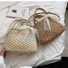 HBP Holiday Fairy Straw Bags vrouwelijk 2022 Nieuwe trendy handtas geweven draagbare bakken messenger strandtas