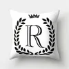 Pillow Black Letter Throw 45 45cm English Alphabet Cover Polyester Home Decoration Cojines Decorativos Para Sofa