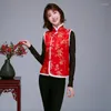 Ubranie etniczne chiński styl najlepszy Chin Rok tradycyjny 16 klocek kobiet tang garnitur dla dorosłych zimowej bawełny futra grube kamizelka hanfu