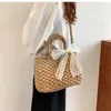 HBP Holiday Fairy Straw Bags vrouwelijk 2022 Nieuwe trendy handtas geweven draagbare bakken messenger strandtas