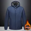 Outdoor Jackets Hoodies plus dikkere Jaquetas Men Men Winter Warm Fleece waterdichte winddichte jas Outdoor Sports Hooded 0104