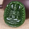 Pendentif Colliers Chine Naturel Néphrite Hetian Jade Mille Mains Guanyin Vert