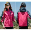 Outdoor-Jacken Hoodies TRVLWEGO Camping Wanderjacken Damen Herbst Outdoor-Sportmäntel Klettern Trekking Windjacke Reisen Wasserdicht Grün 0104