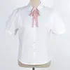 Kleidungssets Frauen Japanisches Schulkleid JK Uniform Sammeln Taille Kurzärmeliges Hemd Hubble-Bubble-Ärmel Weiß mit Krawatte für Mädchen