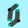 Chaussettes pour hommes 1 paire mode hommes automne hiver chaud dessin animé motif de fruits chaussettes en coton décontracté confortable doux équipage