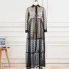 Abiti casual Sexy See Through Tulle trasparente Abiti di moda africana Indie Black Long Mesh Shirt Dress Women Polka Dot Tunica Plus Size