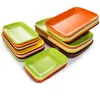 Plates 2pcs Colorful Melamine Rectangular Dish Sausage Powder Plastic Fast Restaurant Barbecue Porcelainous Cold