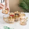 Teller Nordic Obst Dessert Transparente Gitterplatte Glasschüssel mit Deckel Party Süßigkeiten Nuss Salat Kuchen Küche