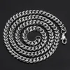 Hip Hop Cuban Link Chain Necklace White Gold Plated Stainless Steel Metal Necklace for Men 4mm 6mm 8mm