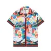 Designers Bowling Shirts Men's Flower Hawaiian silk Business Casual Shirts Men Slim Fit Short Sleeve Dress Shirt M-3XL