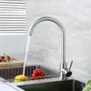 Kitchen Faucets 304 Stainless Steel Mixer Sink Faucet Head Sprayer Single Hole Spout Tap Brushred 360 Flexible 2 In 1 Cold Water P1