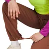 LU Yoga strój oddychający elastyczne sznurka luźne rozszerzone szerokie kieszenie na nogi 5 kolorów designerskie studio na siłowni trening ubrania dresowe joggery dla kobiet