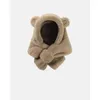 Hair Accessories Cute Bear Winter Plush Children Scarf Hat Baby Ear Protection Cap Kids Boys Girls Outdoor Ski Windproof Beanies Neck Snood