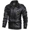 Utomhusjackor hoodies pu läderjacka män utomhus casual motorcykel vattentät stativ krage rockar manlig taktisk bomberjackor mens eu stor storlek 3xl 0104