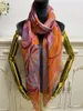 Foulard carré femme foulards 100% soie matière fine et douce motif pinte orange taille 130cm - 130cm