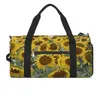 Outdoor Bags Blue And Purple Sunflower Sports Bag Floral Print Training Gym Accessories Men Fitness Handbags