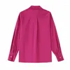 Kvinnors blusar Zatrhmbm 2023 Autumn Fashion Bow-embelled Women Vintage Long Sleeve Shirt Button Up Casual Basic Ladies Tops