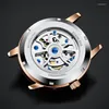 Wristwatches 2023 Nwe GUANQIN-Business Sports Matching Mechanical Watch Automatic Winding Men's Sapphire Tourbillon Accessories