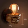 Pendant Lamps Nordic Loft Style Creative Resin Fist Wall Sconce Industrial Vintage Light For Home Antique Led Lamp Indoor Lighting