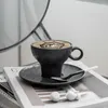 Muggar 200 ml produkt enkel keramisk kaffekopp mugg med bricka eftermiddag te set hem frukost mjölk svart och vitt vatten