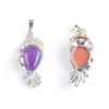 YOWOST Parrot Animal Pendants For Necklace Women Exquisite Clavicle Dinner Party Natural Amethyst Lapis Lazuli Stone Fashion Jewelry Gift BN505