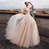 Vintage schep nek kant een lijn trouwjurk lange mouwen appliques illusie trouwjurken tull sweep trein vestidos de noiva mariage civiel