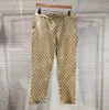 xinxinbuy heren dames designer broek dubbele letter jacquard stof lente zomer heren WCasual broek letter kaki XS-L