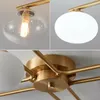 Avizeler Nordic LED Tavan Yatak Odası Yatak Odası Mutfak Lobisi Altın Bakır Süspansiyon Lambası Kapalı Armatürler