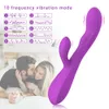 Articoli di bellezza Vibratore del dildo del riscaldamento del coniglio per le donne 10 velocità Giocattoli sexy vibranti Vagina G-Spot Clitoride Doppia stimolazione Masturbatore femminile