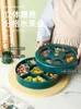 Borden keramische fruitlade opslag met dekselgerechten voor het serveren van creatieve snackplaatschotel Kerstdecoratie